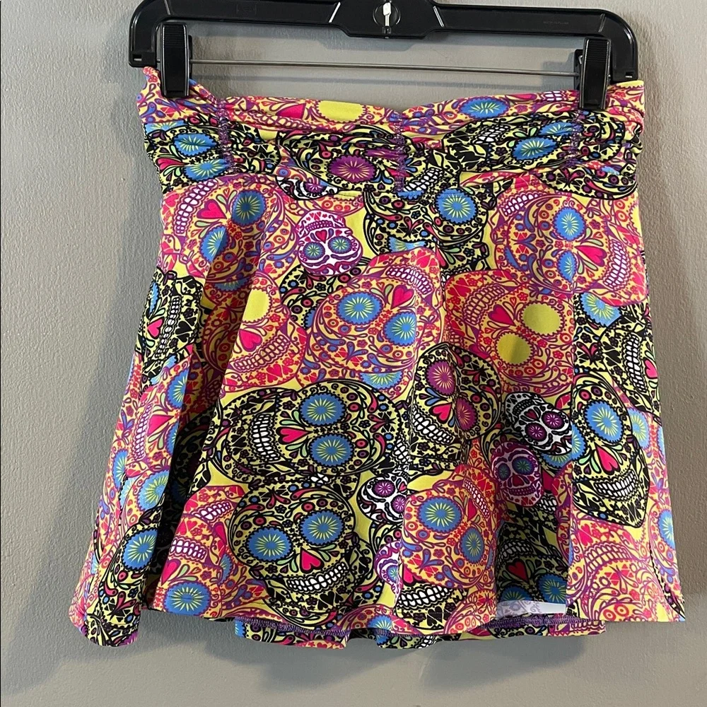 DONA‎ JO Multicolor Skull Pattern Skort Women’s Sz 1 Medium Pickleball Tennis - Picture 5 of 7